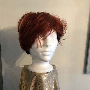Ladies Short Ombre Wig Light Auburn And Brown Color